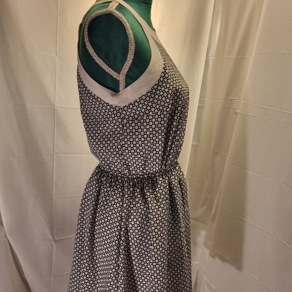 Modcloth Jack by BB Dakota Sleeveless Black & Ivory Print Dress - Picture 3 of 7